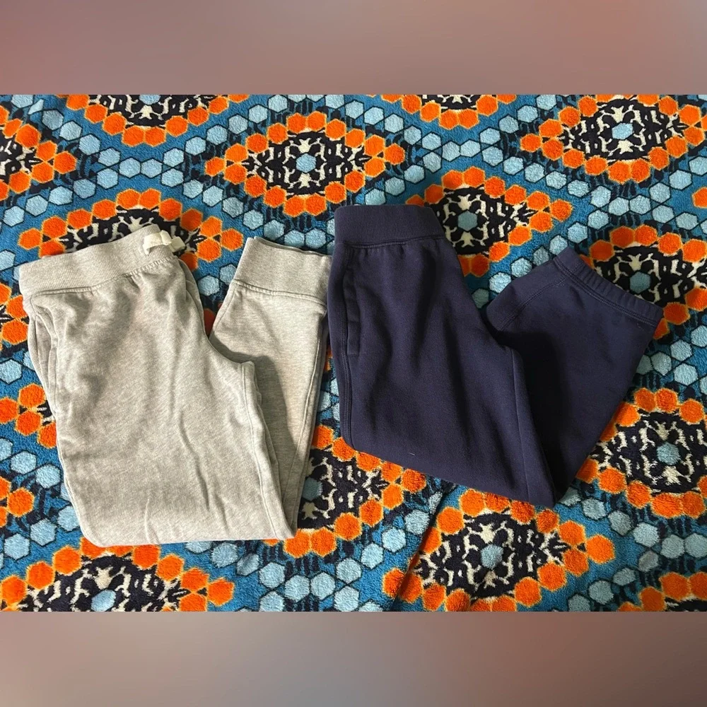 Gymboree Fleece lined Navy joggers & Gray cotton joggers